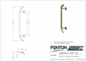 Fenton Universal Grab Bar GBUNIV1-G01 SD Dimensions