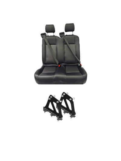 Ford Transit Double Narrow Bench Seat In Black Vinyl And Two Ez Mount Seat Legs